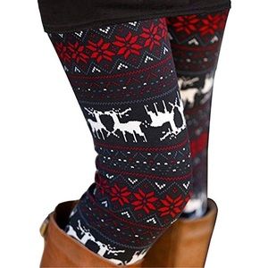 🎄 Cozy Christmas Leggings Reindeer Fairisle 🎄